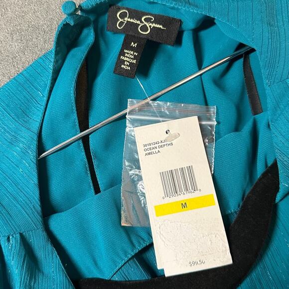 Jessica Simpson “Amella” Dress Ocean Depths - NWT & Bell Sleeve Babe Vibes 💃💙 - Picture 9 of 13